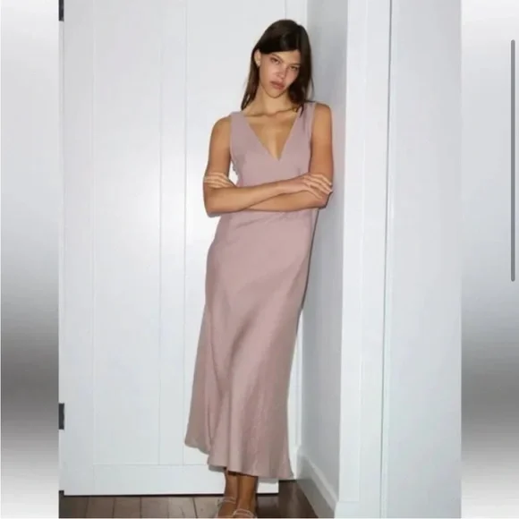 chinese dress ladies Strapless Linen Dress main image 1